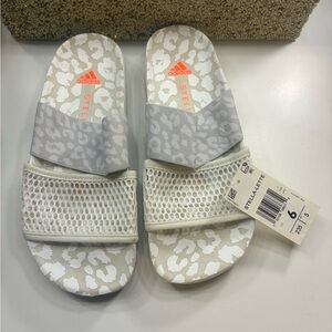 Adidas Stella McCartney White and Gray Slides